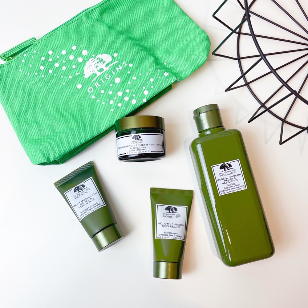 Dr. Andrew Weil Origins Mega Mushroom Soothing Treatment Lotion - 6.7oz 5 Pc Kit